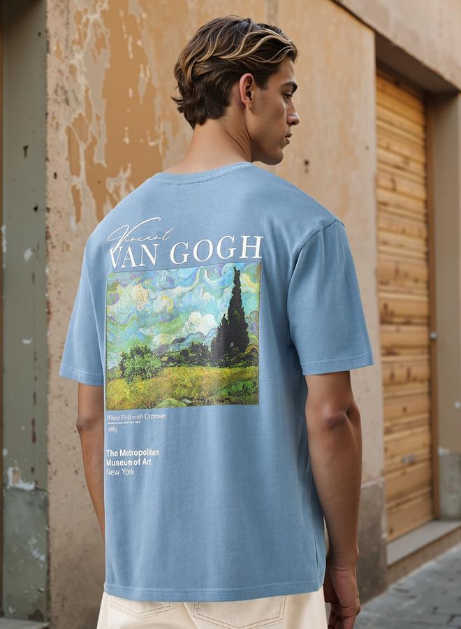 SP Characters Van Gogh Print T-shirt with Crew Neck and Short Sleeves - Image 1
