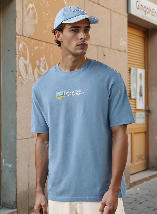 SP Characters Van Gogh Print T-shirt with Crew Neck and Short Sleeves - Image 3