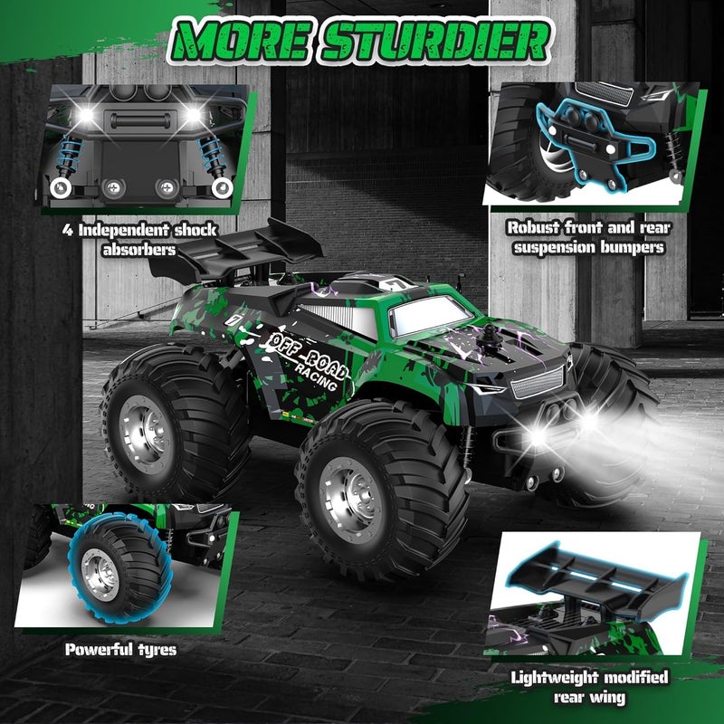 OMIRE Remote Control Car, All-Terrain Remote Control Truck for Boys 8-12,Strong Motors,Headlight,Vehicle lights,20KM/H,2.4GHZ All Terrain Off-Road Monster Truck RC Truck Toys for Beginner Boys Kids 6+ - Image 5
