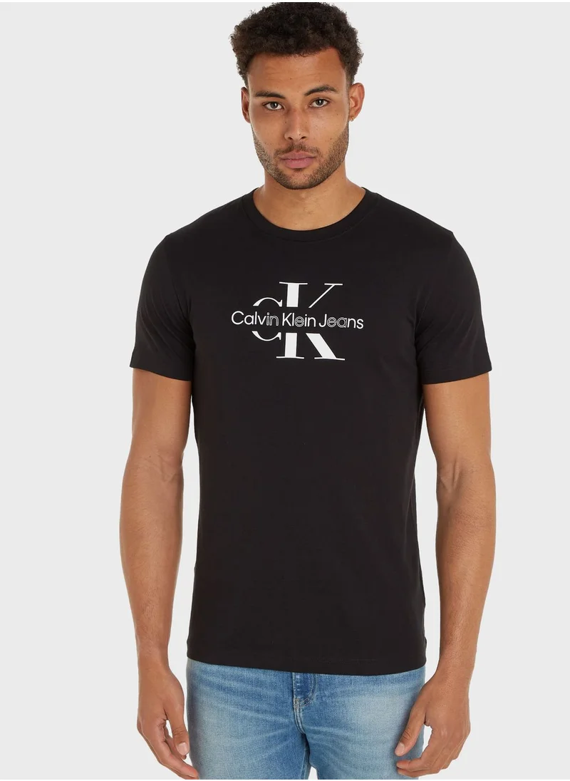 Calvin Klein Jeans Disrupted Outline Monologo T-Shirt
