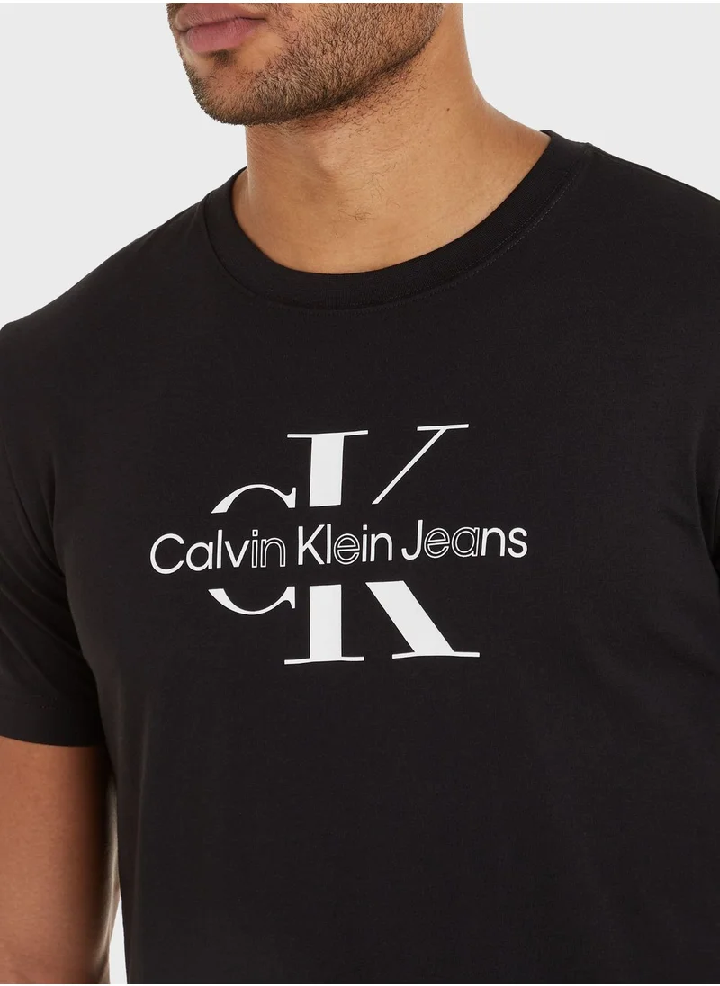 Calvin Klein Jeans Disrupted Outline Monologo T-Shirt