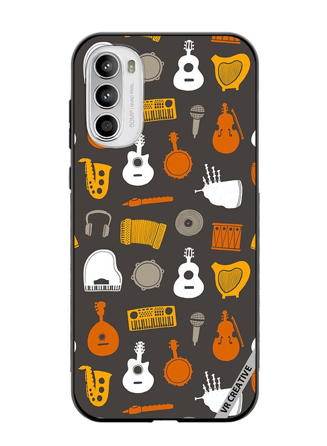 VR CREATIVE Protective Case Cover For Motorola Moto G82 Musical Instruments Flat Design Multicolour - Image 1