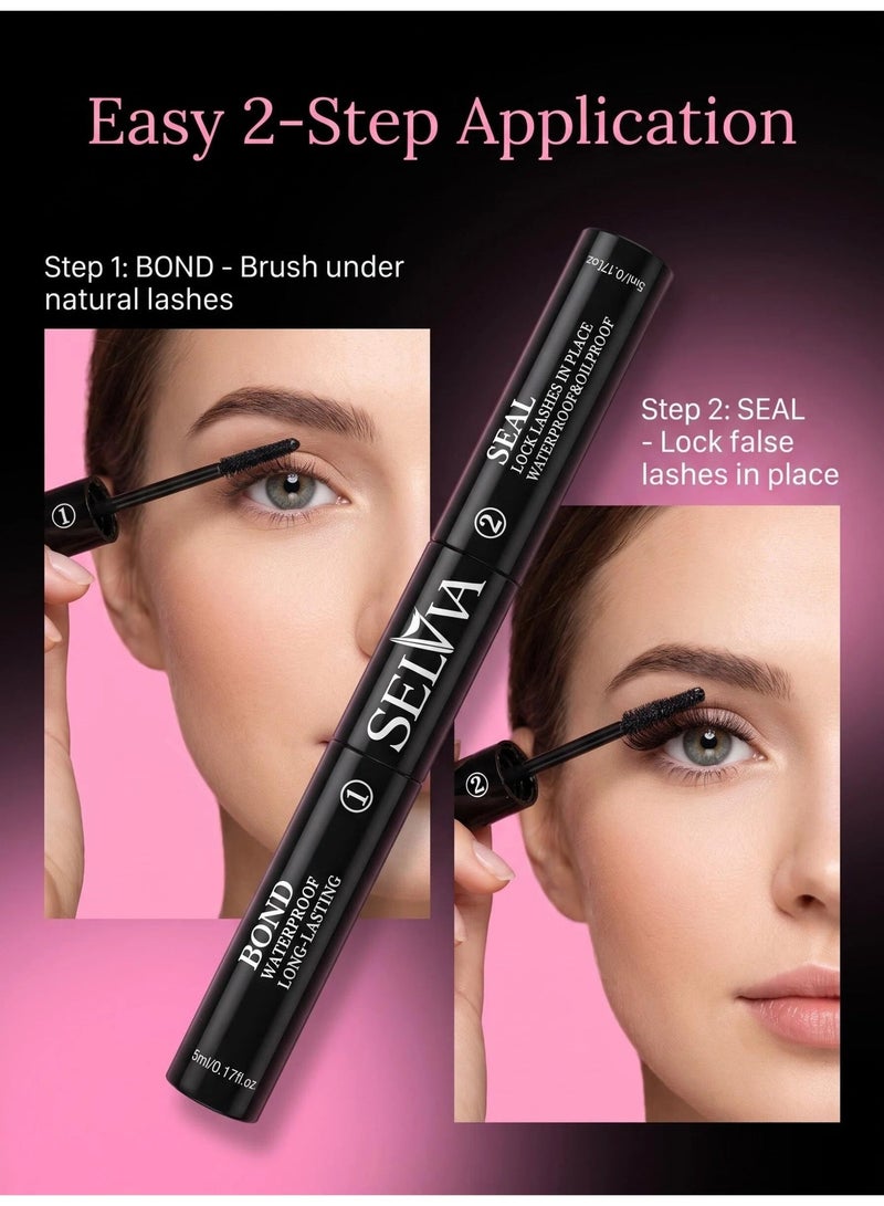 SELVA BEAUTY Lash Bond and Seal Cluster Lash Glue False Lash Adhesive Upgraded 2 in 1 DIY Eyelash Extension Adhesive Glue Super Strong Hold 72 Hours Waterproof Cluster Eyelash Glue - Image 5