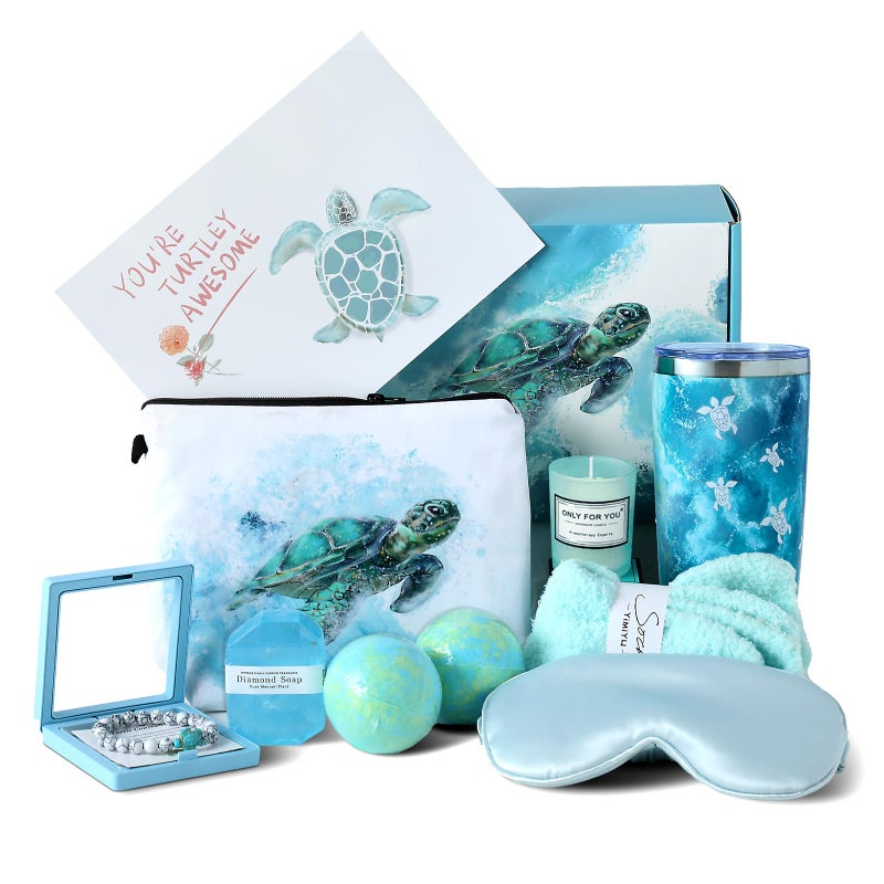 ELSEULAR Sea Turtle Gifts for Women Gift Baskets Birthday Gifts Womens Gift Set Relaxing Spa Gift Luxury Valentines Day Christmas Gift for Women Mom Her Friend Grandma Adults - Image 1