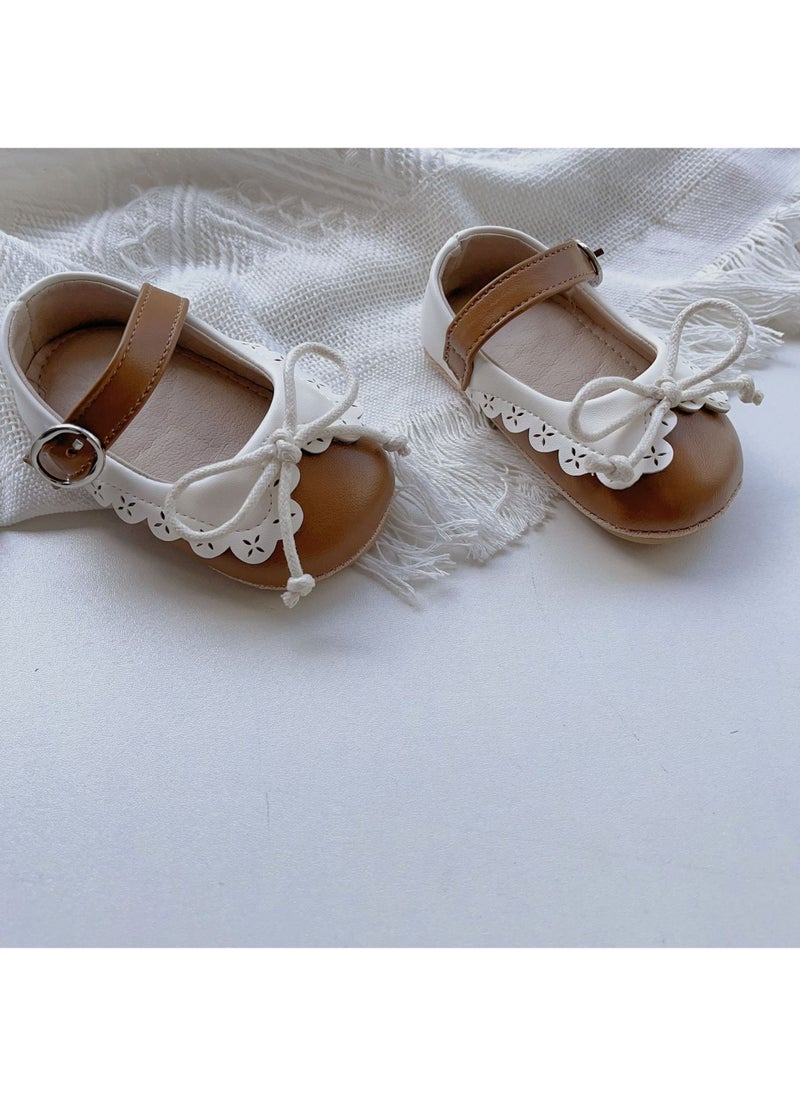 Korean Spring Autumn Baby Soft Sole Walking Shoes Brown