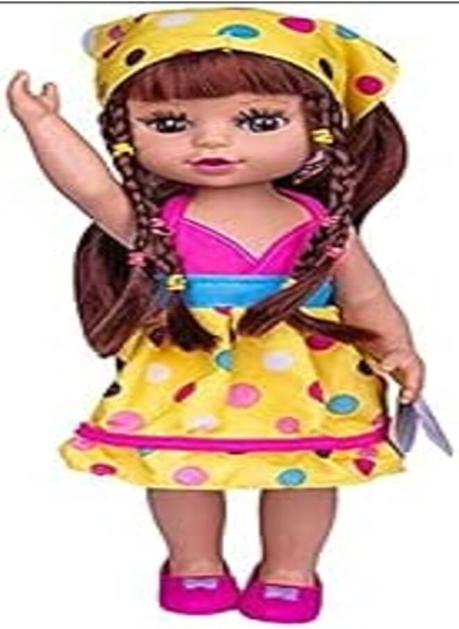 Haya's Closet Haya htoys- دمية بفستان اصفر من بينجو/Doll with Yellow Dress boy toys, girl toys, birthday gift, Christmas gift, growth, fun, for kids. 