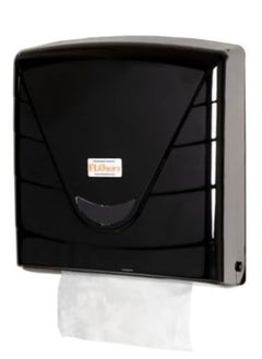 FLOSOFT Flosoft Plastic Paper Towel Dispenser Wall Mount Holds 300 Z-Fold Paper Commercial Hand Towels Dispenser For Bathroom/Restroom Office Shop Or Home -Black  - Image 1