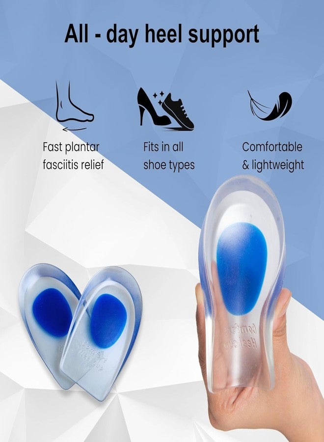 BKQPTL 1 pair Silicone Gel Heel Protector Insole Cups for Swelling, Pain Relief, Foot Care Support,Heel Ankle Pain, Heel Spur Shoe Support Pad Cushion cups for Men and Women Shock Cushion Pad for Heels - Image 2