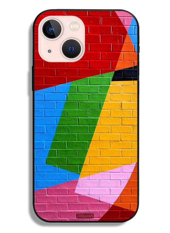 Tolwak Apple iPhone 13 mini Protective Case Colorful Wall Painting - Image 2