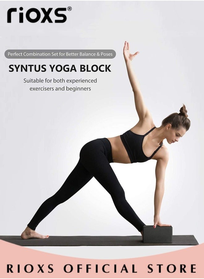 RIOXS 2 Pack Yoga Block Non Slip Yoga Block Brick Foam Home Exercise Fitness Gym High Density EVA Foam Blocks for Improve Stretching Yoga Pilates  - Image 4