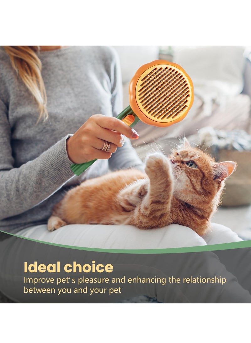 Arabest Pet Grooming Brush, Self-Cleaning Brush for Removes Tangles, and Loose Hair, Pet Brush with Release Button, Shedding Brush for Long and Short Haired Cats (Green) - Image 5