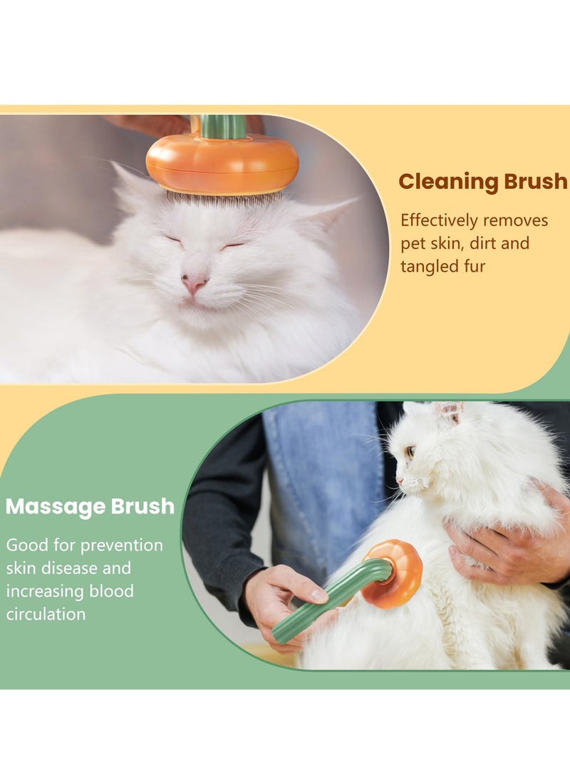 Arabest Pet Grooming Brush, Self-Cleaning Brush for Removes Tangles, and Loose Hair, Pet Brush with Release Button, Shedding Brush for Long and Short Haired Cats (Green) - Image 2