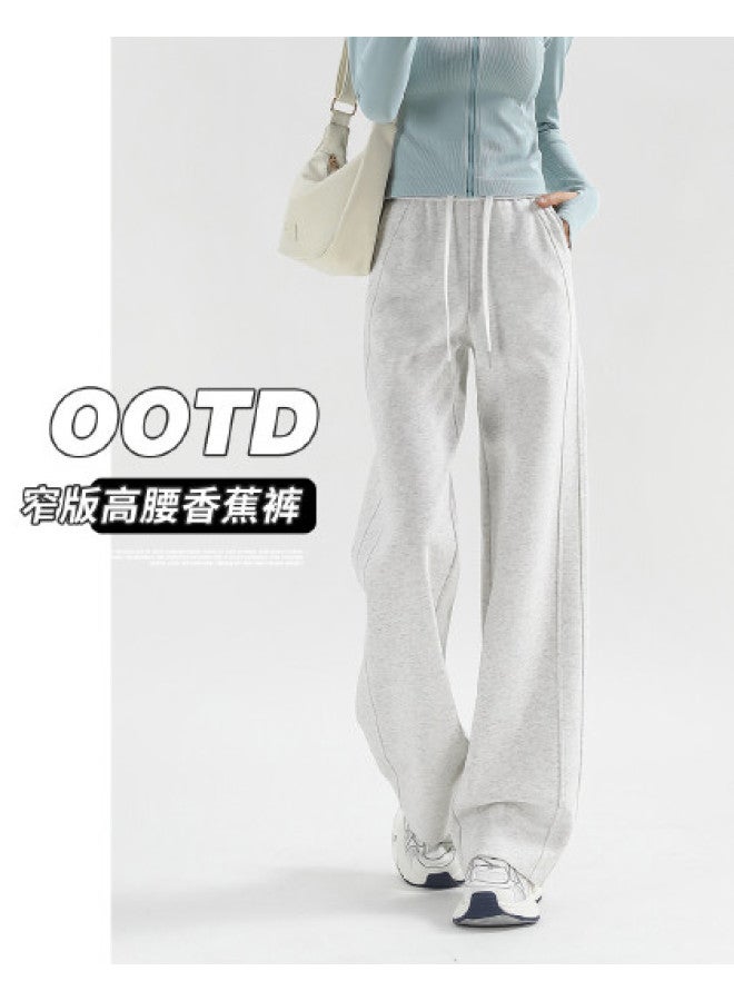 Hstyle Slim Fit Banana Wide Leg Pants Women's 2025 Spring High Waist Versatile Slimming Available In Tall Petite Casual Trousers - Image 1