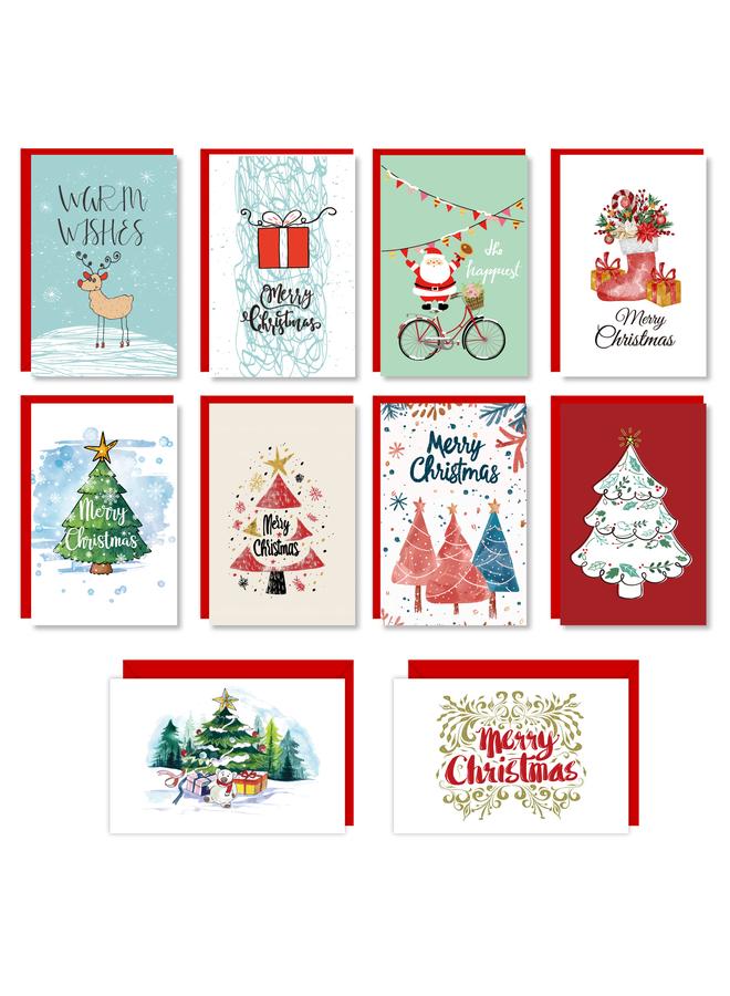 Bluejw Cross-border Christmas Card Suit English Ins Style Folding Envelope Holiday Diy Handwritten Christmas Card - Image 4