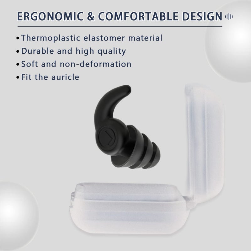 QQJOYCCI Waterproof Swimming Ear Plugs for Adults, 3 Pairs Reusable Silicone Swimmer Earplugs, Ear Protection for Showering Swimming Bathing Surfing and Other Water Sports - Image 2