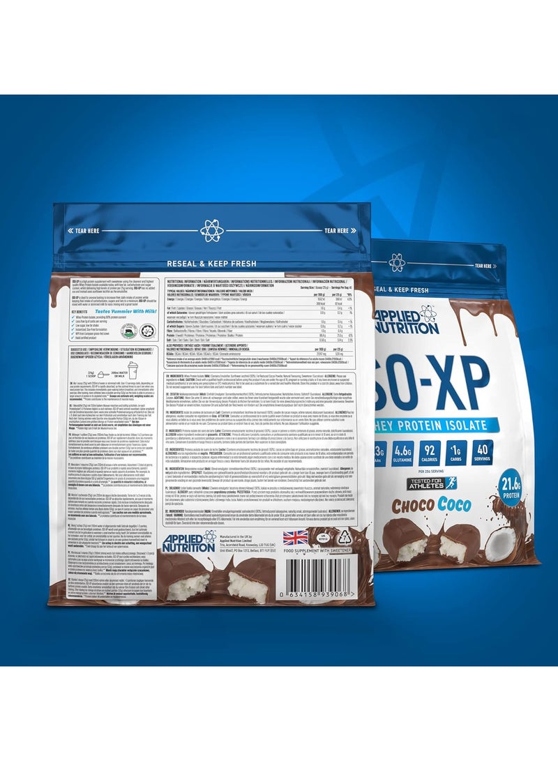Applied Nutrition ISO-XP Whey Protein Isolate Choco Coco 1kg 40 Servings - Image 2