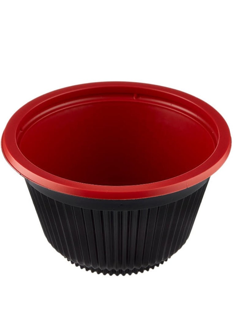 Hotpack Red & Black Base Soup Bowls With Lid 700 Cc 5 Pieces Pack - Image 4