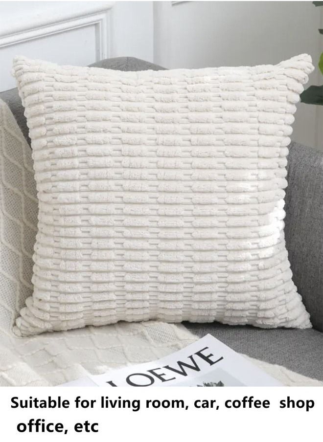 Kutis 4-Piece Decorative Cushion Cover Pillow Cases Corduroy Off-white 45 x 45 Centimeter  - Image 5
