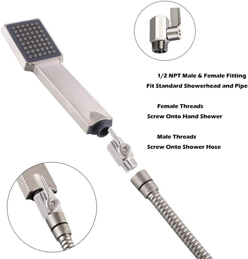 Stainless Steel Globe Valve with Stainless Steel Handle, 304 Stainless Steel Ball Valve (1/2 in. female x male) NPT Threaded Regulator, Chrome Plated Water Flow Control Valve - Image 4