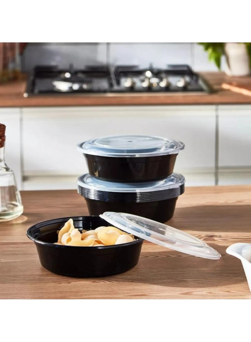 SKP Plastic Round Plastic Microwave Food Containers 16 oz (8 Pieces) - Image 2