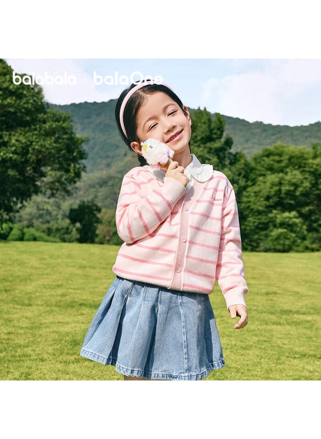 Balabala Kids Sweater Children's V-neck Knitted Cardigan Horse Pattern Baby Boys Girls Autumn Winter New Year Outfit - Image 1