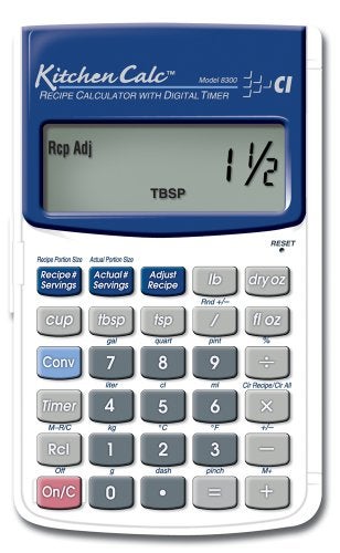 Calculated Industries 8300 KitchenCalc Recipe Conversion and Culinary Math Calculator with Digital Timer for Chefs, Culinary Students, Home Cooks and Bakers | Scale Recipes, Menu Plans, Portion Sizes - Image 1