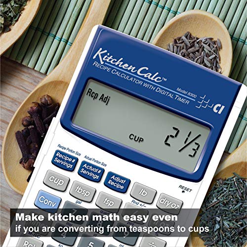 Calculated Industries 8300 KitchenCalc Recipe Conversion and Culinary Math Calculator with Digital Timer for Chefs, Culinary Students, Home Cooks and Bakers | Scale Recipes, Menu Plans, Portion Sizes - Image 4