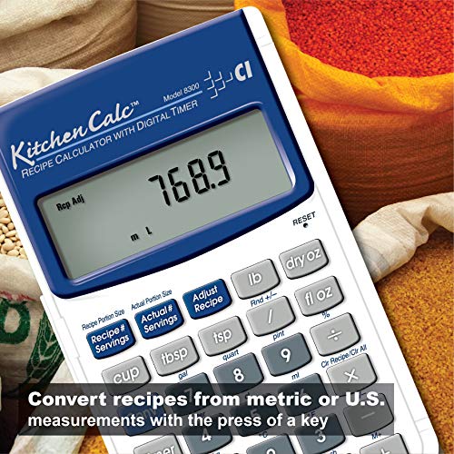 Calculated Industries 8300 KitchenCalc Recipe Conversion and Culinary Math Calculator with Digital Timer for Chefs, Culinary Students, Home Cooks and Bakers | Scale Recipes, Menu Plans, Portion Sizes - Image 5