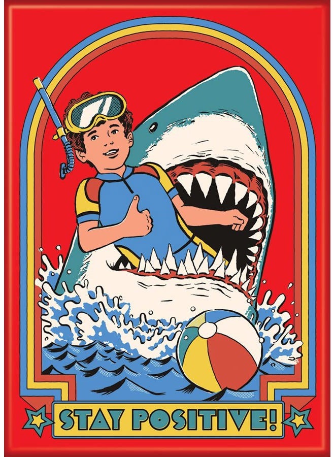 Ata-Boy Steven Rhodes Stay Positive 2.5" X 3.5" Magnets for Refrigerators and Lockers - Image 1