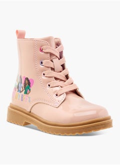 Barbie Printed Ankle Boots with Lace-Up Closure  - Image 1