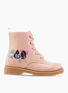 Barbie Printed Ankle Boots with Lace-Up Closure  - Image 3