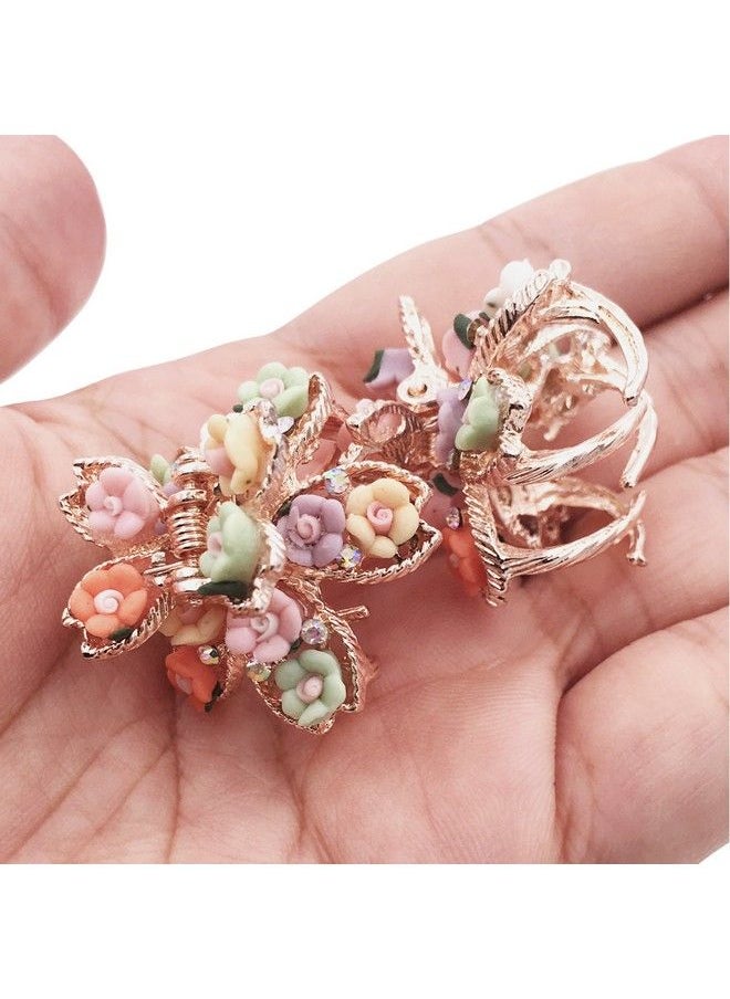 Lizzie Kay 2 Mini Flower Hair Claw Clip Grip Metal Clamp Romantic Sweet Cute Women Girls Teens  - Image 5