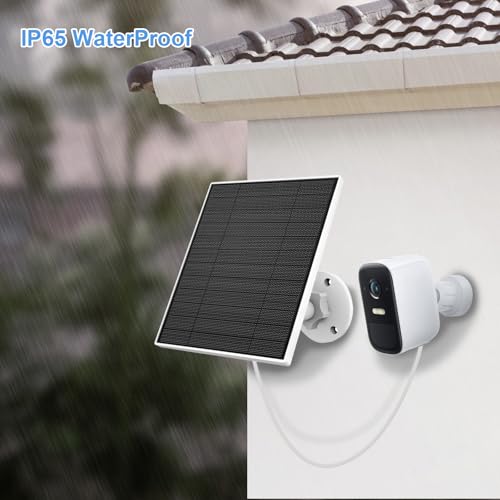 YCTechCam Solar Panel for Eufy Outdoor Camera, 5W Solar Panel Charger Compatible with Eufycam, Continuous Power Supply, 9.8ft Charging Cable, IP65 Waterproof, Adjustable Wall Mount, 2 Pack - Image 4
