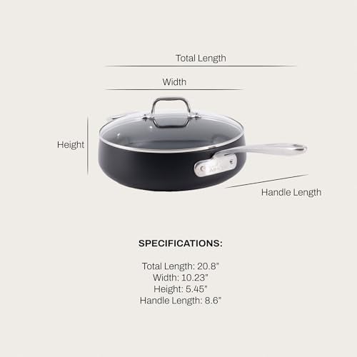 All-Clad AllClad HA1 Expert Hard Anodized Nonstick Saut Pan with Lid 4 Qt 12 DishwasherFriendly OvenSafe Up to 500F Compatible with All Stovetops Gas Electric Induction Black - Image 3