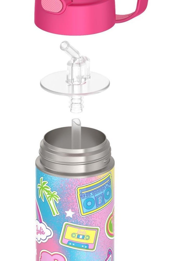 THERMOS FUNTAINER 12 Ounce Stainless Steel Vacuum Insulated Kids Straw Bottle - Barbie - Image 4