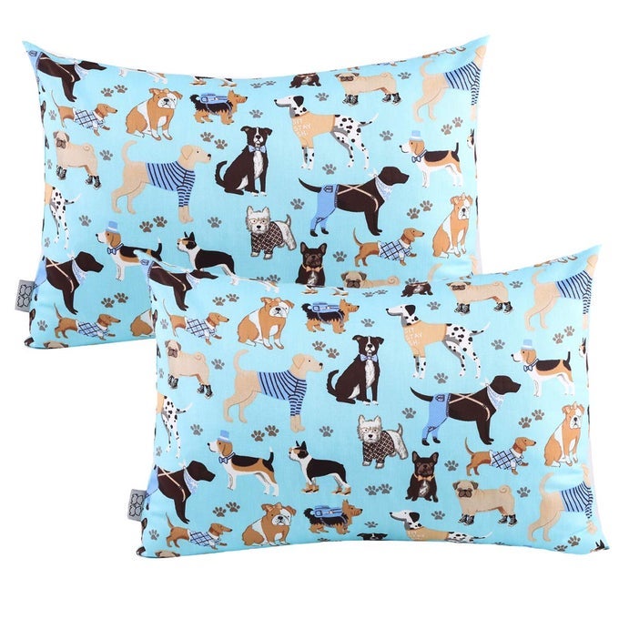 TODDLER PILLOWCASES 2 PACK PILLOWSLIP CASE FITS PILLOWS SIZED 13 X 18 OR 12X 16 BEDDING PILLOW COVER FOR SLEEPING KIDS BEDDING PILLOW COVER DOG KIDS PILLOWCASES BY