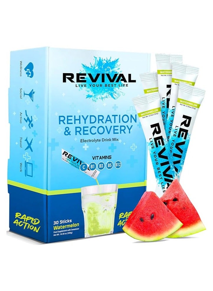 Revival Rapid Rehydration Electrolytes Powder Watermelon 30 Sachet - Image 1