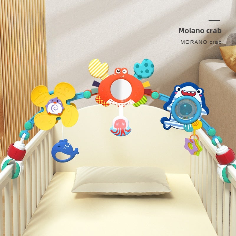 Baby Developmental Toy: Morano Crab High-Quality Plastic Ring Toy - Versatile Rotating Fan, Rolling Marbles, Bee Swing Features Educational Toy for Newborns 0-3 Years Old - Image 1