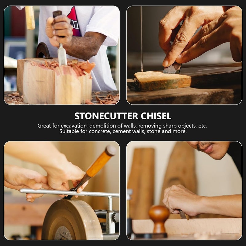 3pcs Threaded Masonry Chisels Flat Head Cement Carving Tools Stone Chisels for Wall Demolition and Concrete Breaking Hand Tools - Image 5