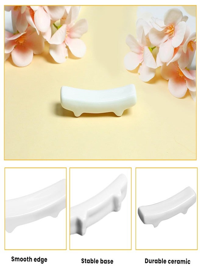 Gabrella 20 Pcs Chopstick Holder, White Ceramic Chopstick Rest, Porcelain Chinese Chopsticks Holder for Chinese Food, Home, Hotel, Resta Countertop Ornaments - Image 3