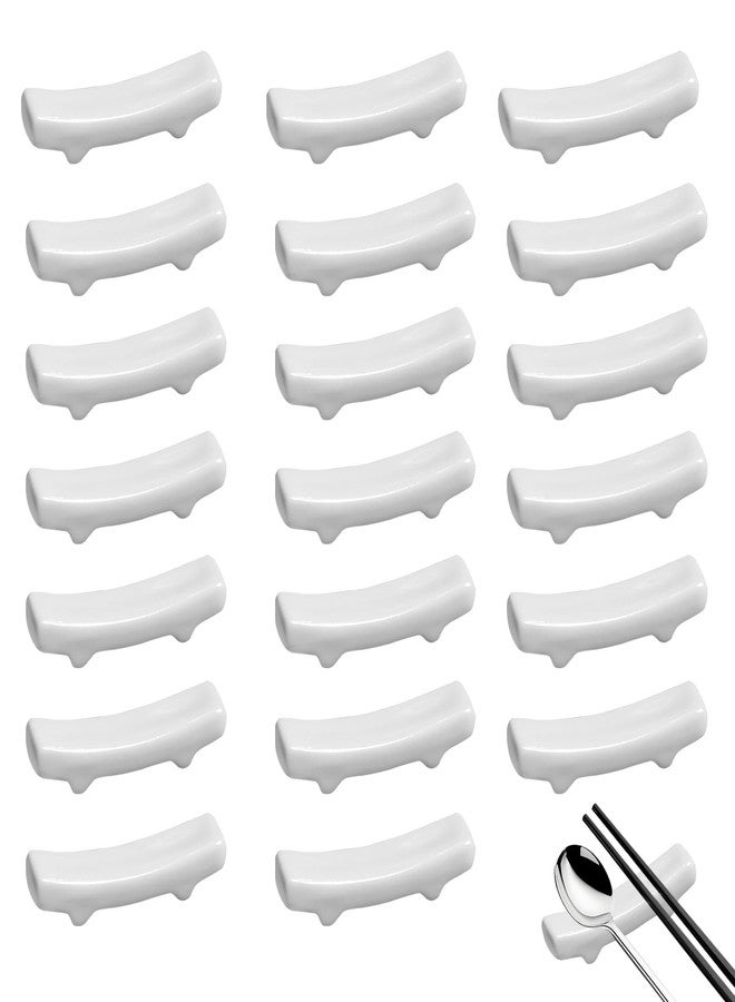 Gabrella 20 Pcs Chopstick Holder, White Ceramic Chopstick Rest, Porcelain Chinese Chopsticks Holder for Chinese Food, Home, Hotel, Resta Countertop Ornaments - Image 1