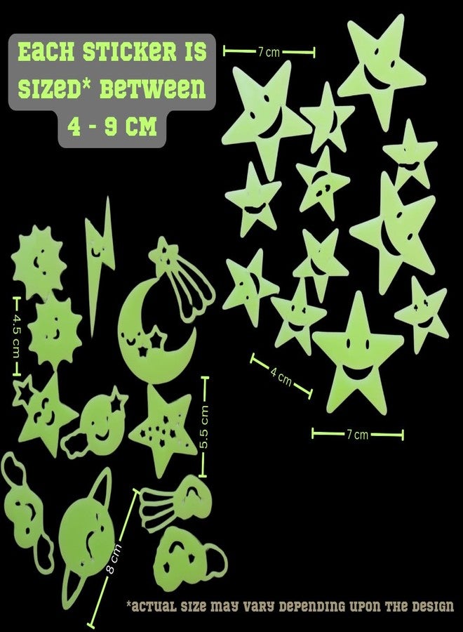 Viba® Glow Dark Stickers for Kids Birthday Return Gift (Pack of 1) | Neon Radium Party Favors & Keepsake Decorations | Luminous Stickers for Boys & Girls | Set of 1 Pack - Image 3