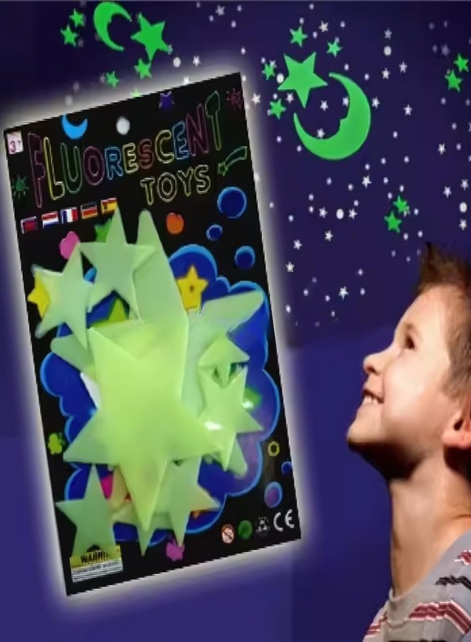 Viba® Glow Dark Stickers for Kids Birthday Return Gift (Pack of 1) | Neon Radium Party Favors & Keepsake Decorations | Luminous Stickers for Boys & Girls | Set of 1 Pack - Image 1
