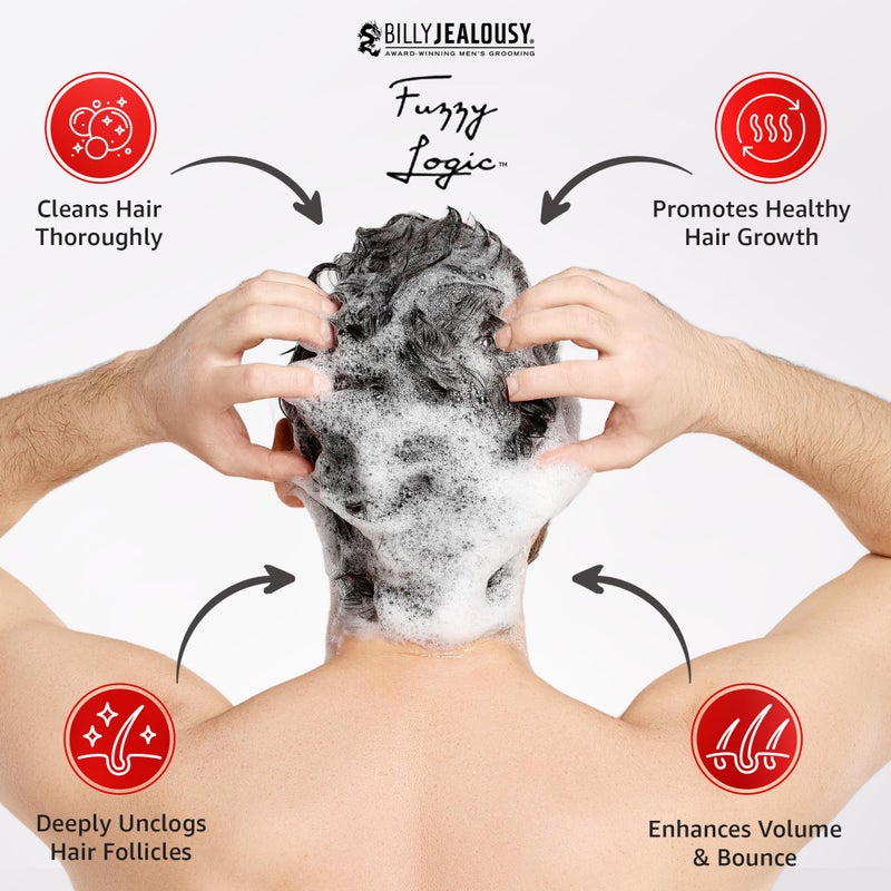 Billy Jealousy Fuzzy Logic Men's Shampoo for Thinning Hair and Hair Loss, Peppermint-Infused, With DHT Blockers to Prevent Hair Loss and Breakage, 33.8 Fl Oz - Image 5