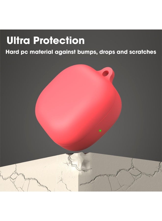 Compatible with Samsung Galaxy Buds 2 Pro / Buds 2 / Buds Pro / Galaxy Buds Live Case Cover – Soft Silicone Shockproof Protective Case with Carabiner, Front LED Visible (Red) - Image 1