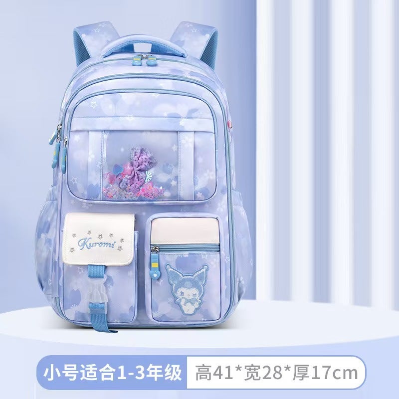 New Elementary Girls Backpack Waterproof Lightweight Curomi Blue small size (180 refrigerator opens) 
