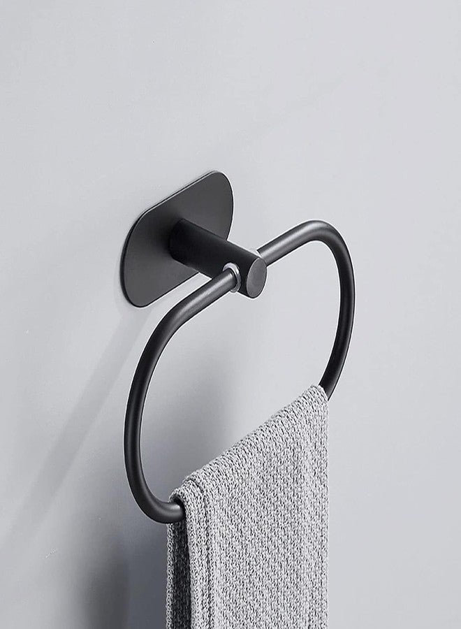 Boniry Space Aluminium Hand Napkin Hanger/Towel Ring/Napkin Holder/Towel Hanger/Bathroom Accessories (Black, 1 PCS) - Image 1