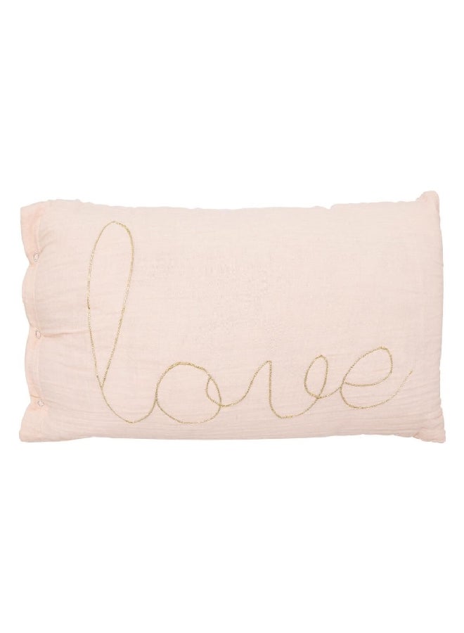 atmosphera Lili Love Embroidered Rectangular Decorative Cushion Pink 50 x 30 cm 195896B - Image 1