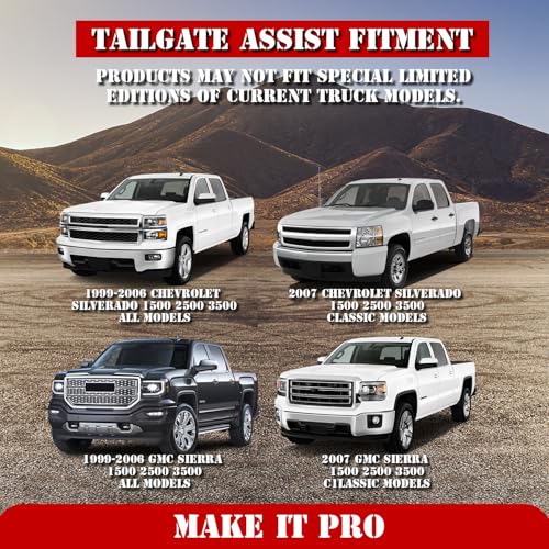 KitsPro Truck Tailgate Assist for Chevy Silverado and GMC Sierra 1500 2500 3500 All Models 1999-2006 and All Classic Models 2007 Truck Accessories Tailgate Damping Strut, Pack of 1 - Image 3