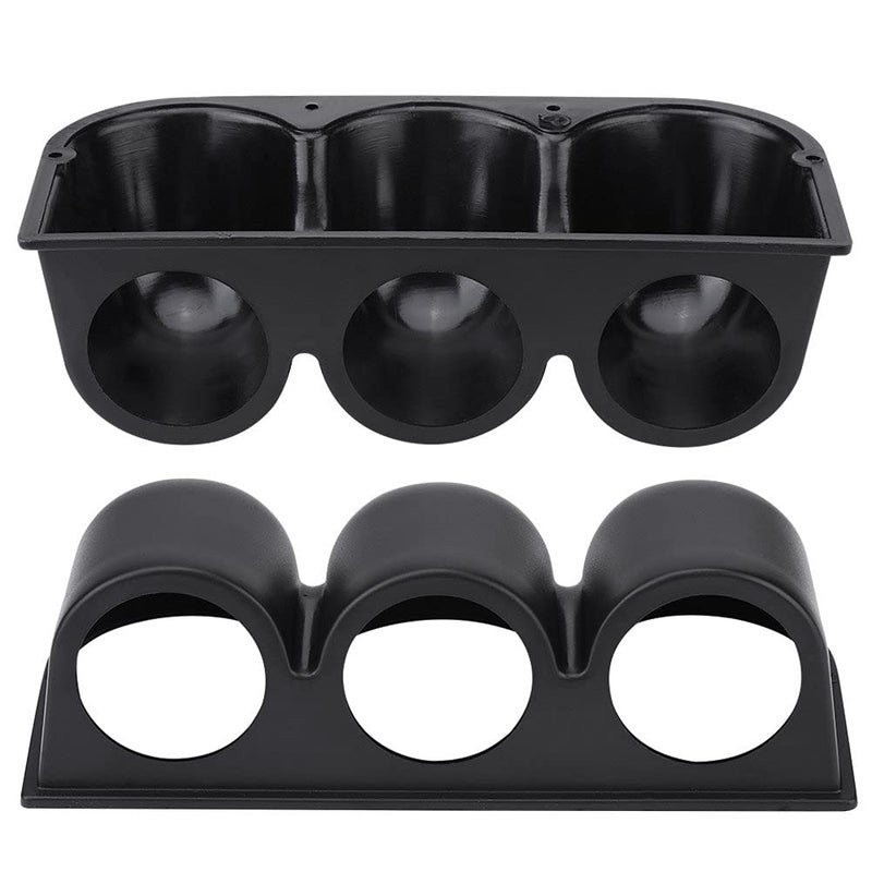 Yctze 52mm2 3 Hole Gauge PodABS Plastic Universal Triple Dash Gauge Meter Pod Mount HolderBlack